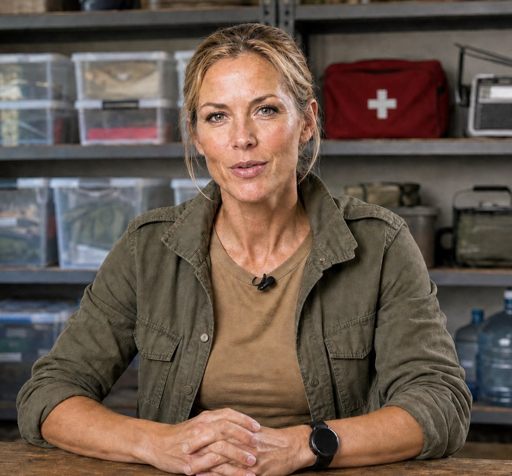 Sgt. Dana Schofield (Ret.) in her preparedness room